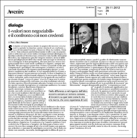Recensione in Avvenire